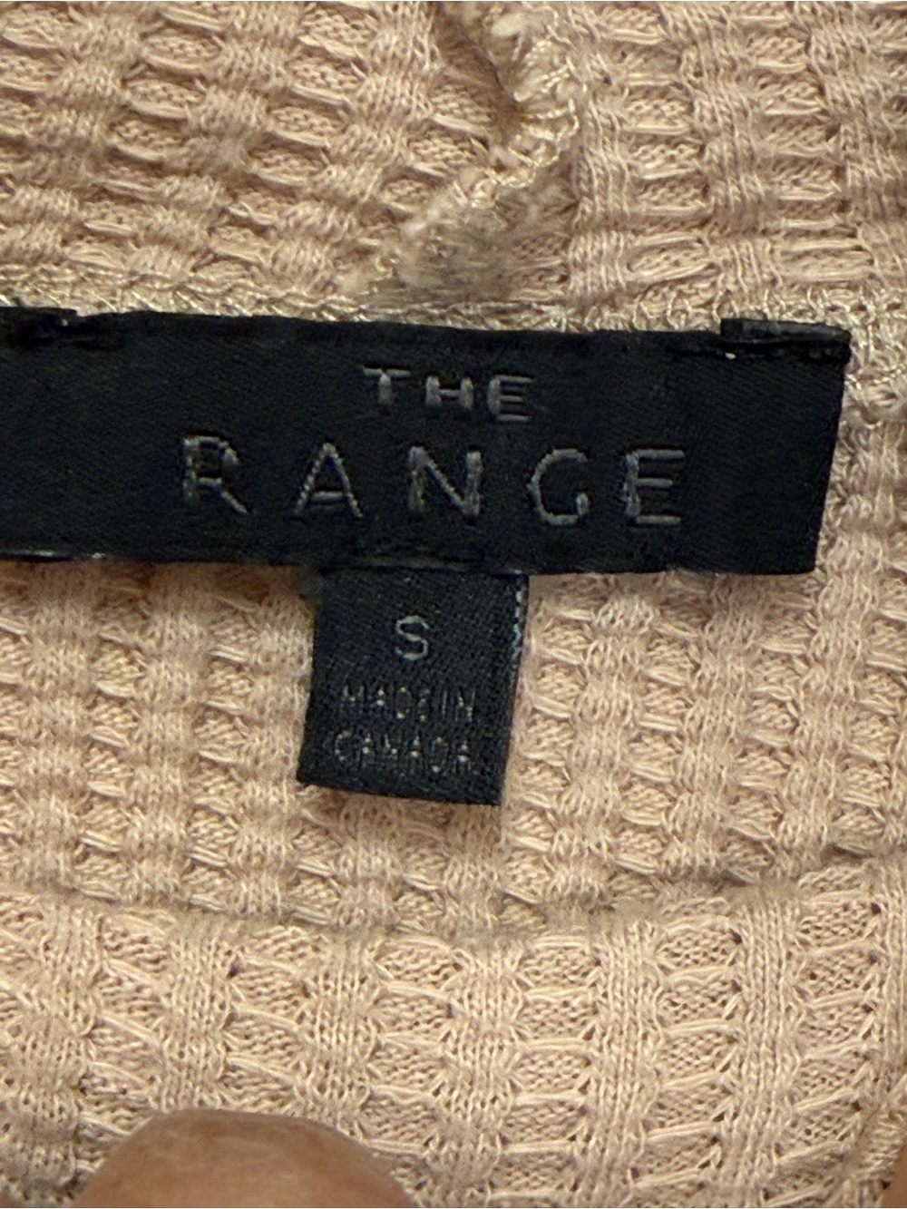 The Range Stark Jumbo Waffle Knit Cropped Turtleneck Top in Saddle Size Small - Picture 7 of 9